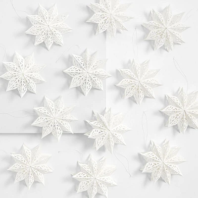 Snow Day Cutout Snowflake Christmas Tree Ornaments, Set of 12