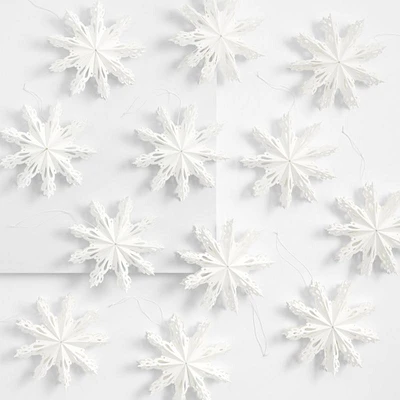 Snow Day Lace Snowflake Christmas Tree Ornaments, Set of 12