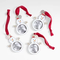 Snowman 2024 Frame Christmas Ornament, Set of 4