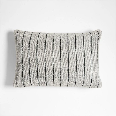 Soft Boucle Striped 24x16 Arctic Ivory Indoor/Outdoor Throw Pillow