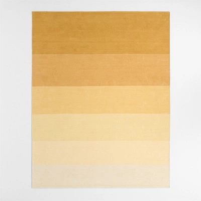 Soft Gradient Yellow Chenille Kids Area Rug 5x8