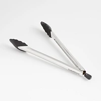 Crate & Barrel Black Soft-Touch Tongs 12"