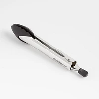 Crate & Barrel Black Soft-Touch Tongs 9"