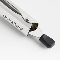 Crate & Barrel Black Soft-Touch Tongs 9"