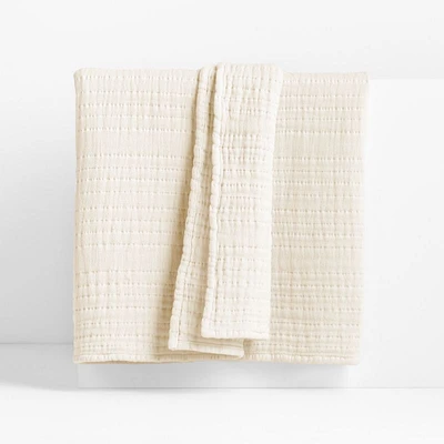 Solid Gauze 70"x55" Arctic Ivory Throw Blanket