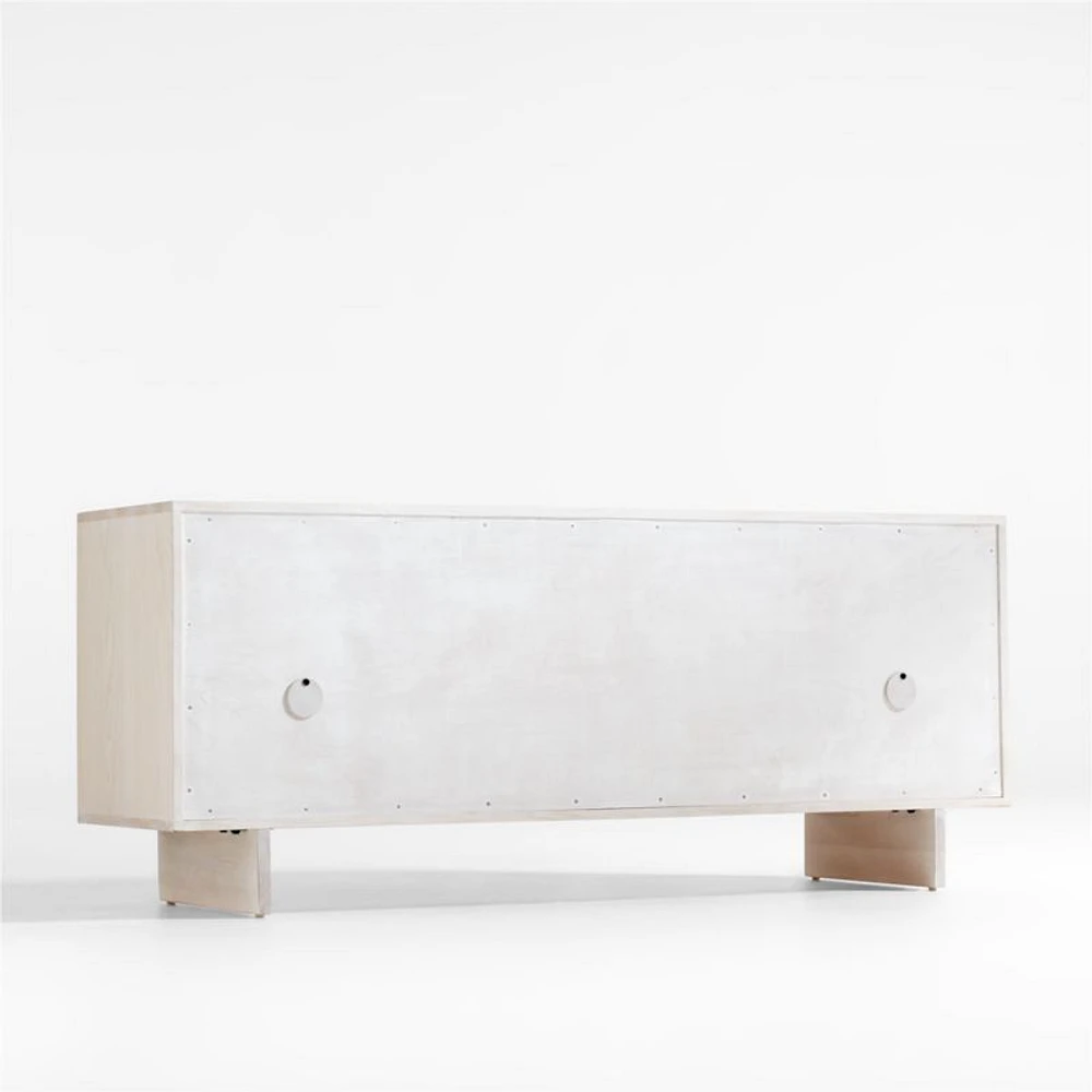 Somerset 68" Whitewashed Ash Wood Storage Media Console