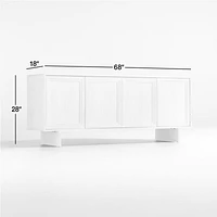 Somerset 68" Whitewashed Ash Wood Storage Media Console