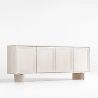 Somerset 68" Whitewashed Ash Wood Storage Media Console