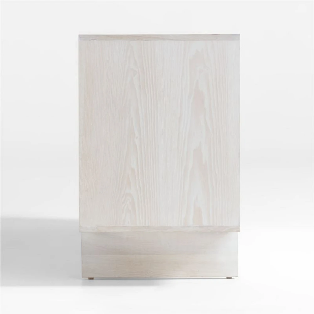 Somerset 68" Whitewashed Ash Wood Storage Media Console