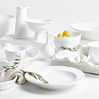 Sorrento 18" White Ceramic Serving Platter