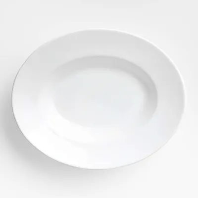 Sorrento 20" White Ceramic Oval Serving Platter