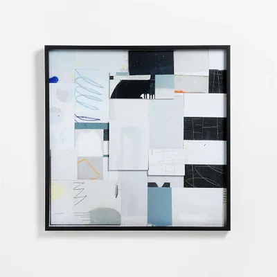 "Spontaneous Grid II" Framed Layered Paper Wall Art Print 38.5"x38.5" by Cameron Ritcher