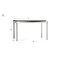 Parsons Clear Glass Top/ Stainless Steel Base 48x28 Dining Table