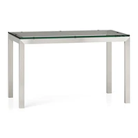 Parsons Clear Glass Top/ Stainless Steel Base 48x28 Dining Table