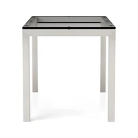 Parsons Clear Glass Top/ Stainless Steel Base 48x28 Dining Table