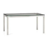 Parsons Clear Glass Top/ Stainless Steel Base 48x28 Dining Table