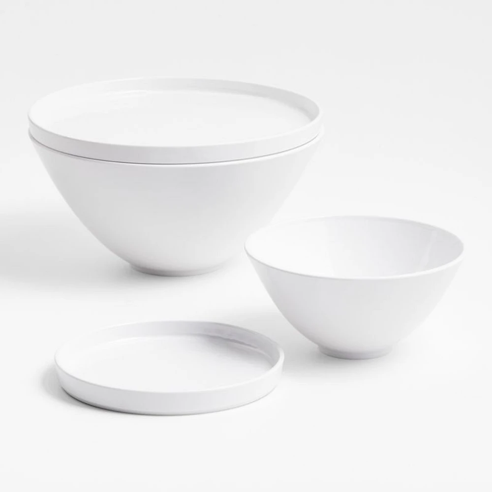 Stacks White Outdoor Melamine Dinner Plate