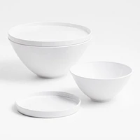 Stacks White Outdoor Melamine Dinner Plate