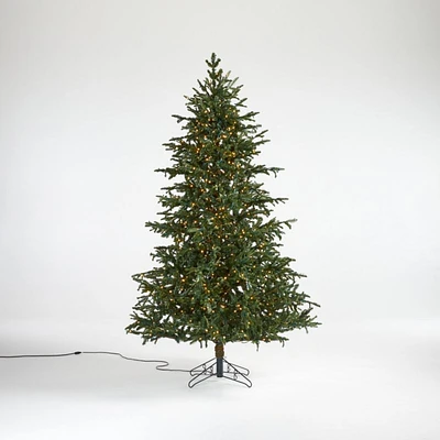 Faux Noble Fir Pre-Lit LED Christmas Tree with White Lights 7.5'