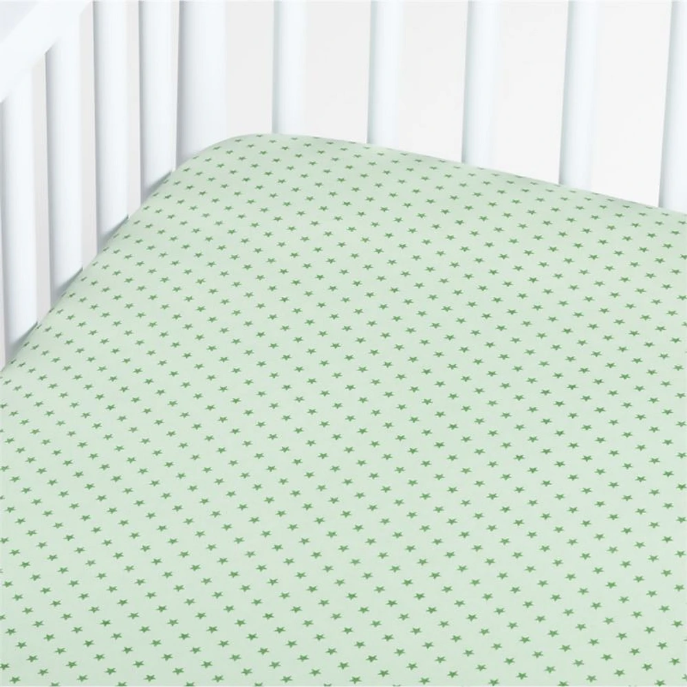 Baby's First Green Star Organic Jersey Baby Crib Fitted Sheet