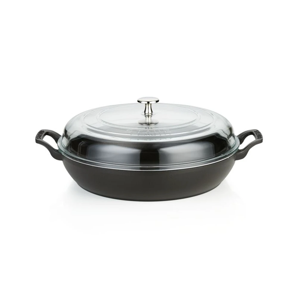 Staub ® 3.5-Qt Matte Black Braiser with Glass Lid