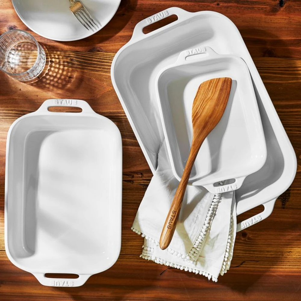 Staub ® White Rectangular Baking Dishes, Set of 3