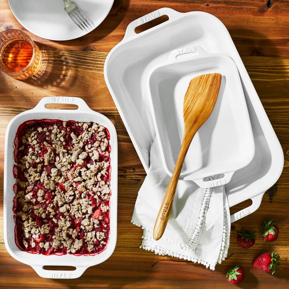 Staub ® White Rectangular Baking Dishes, Set of 3