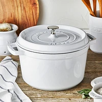 Staub 5-Qt. White Tall Round Cocotte