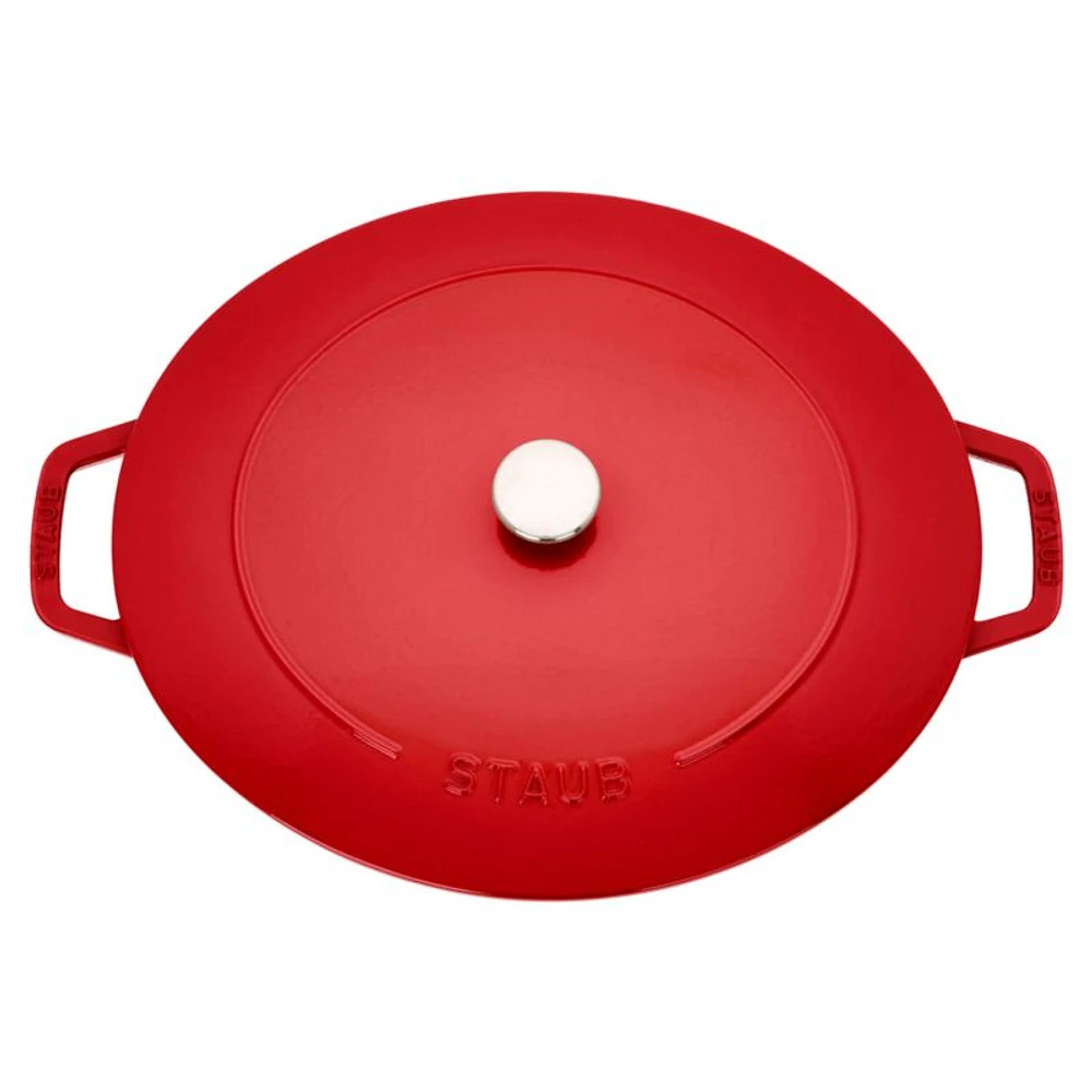 Staub 6.25-Qt. Cherry Enameled Cast Iron Shallow Oval Dutch Oven