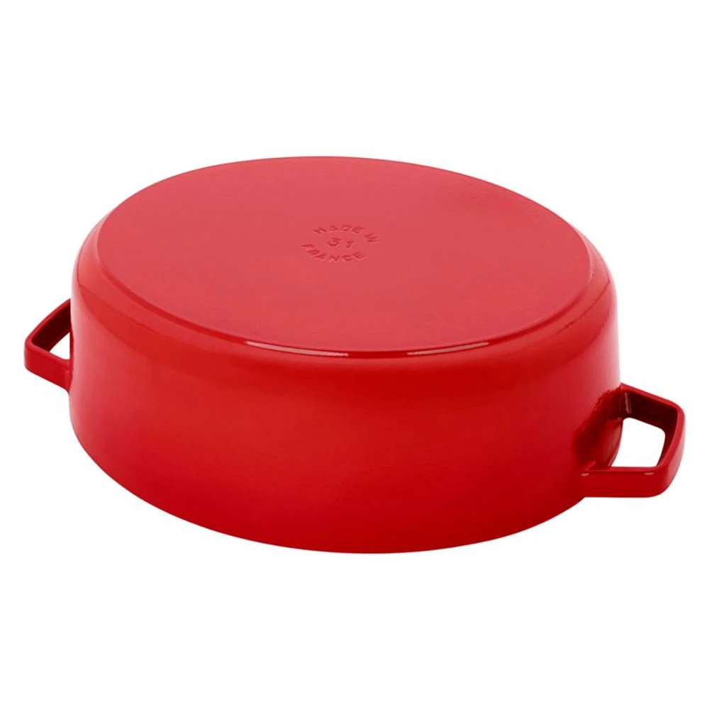 Staub 6.25-Qt. Cherry Enameled Cast Iron Shallow Oval Dutch Oven