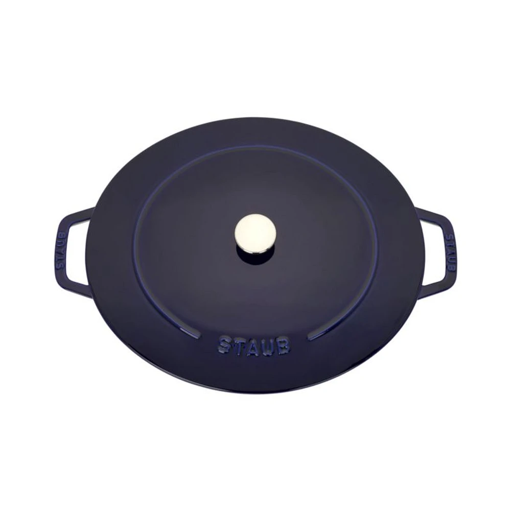 Staub 6.25-Qt Dark Blue Enameled Cast Iron Shallow Oval Dutch Oven