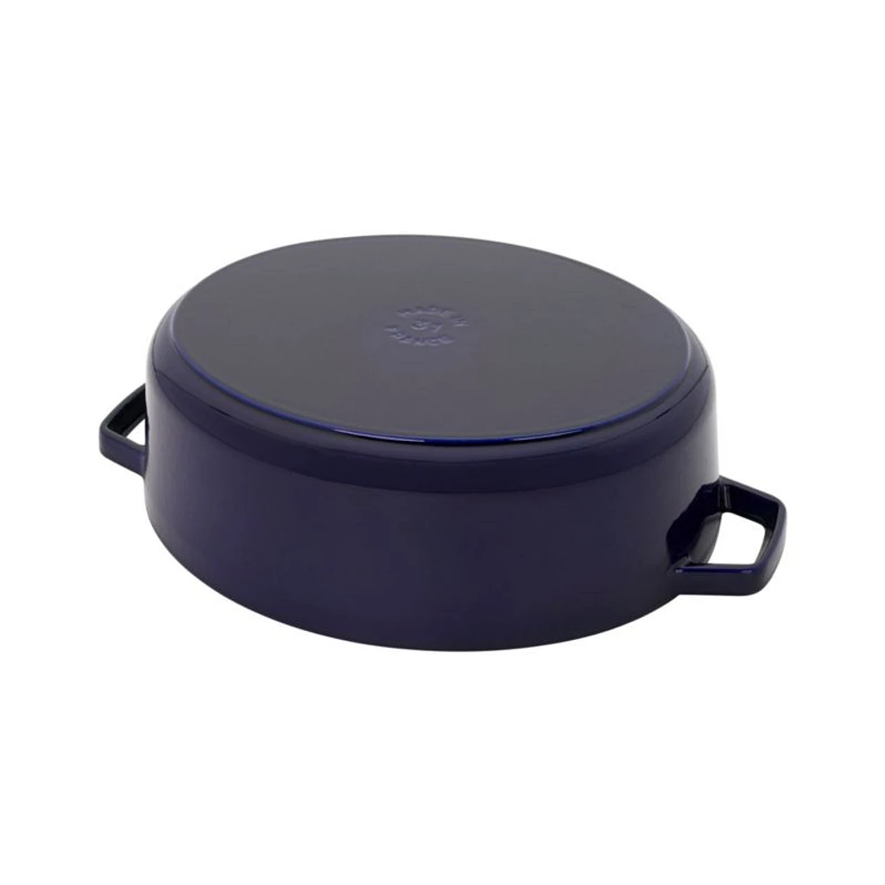 Staub 6.25-Qt Dark Blue Enameled Cast Iron Shallow Oval Dutch Oven