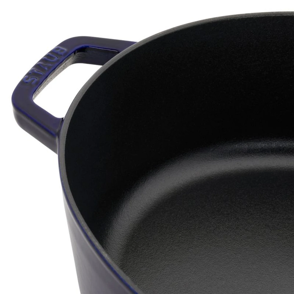 Staub 6.25-Qt Dark Blue Enameled Cast Iron Shallow Oval Dutch Oven