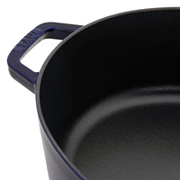 Staub 6.25-Qt Dark Blue Enameled Cast Iron Shallow Oval Dutch Oven
