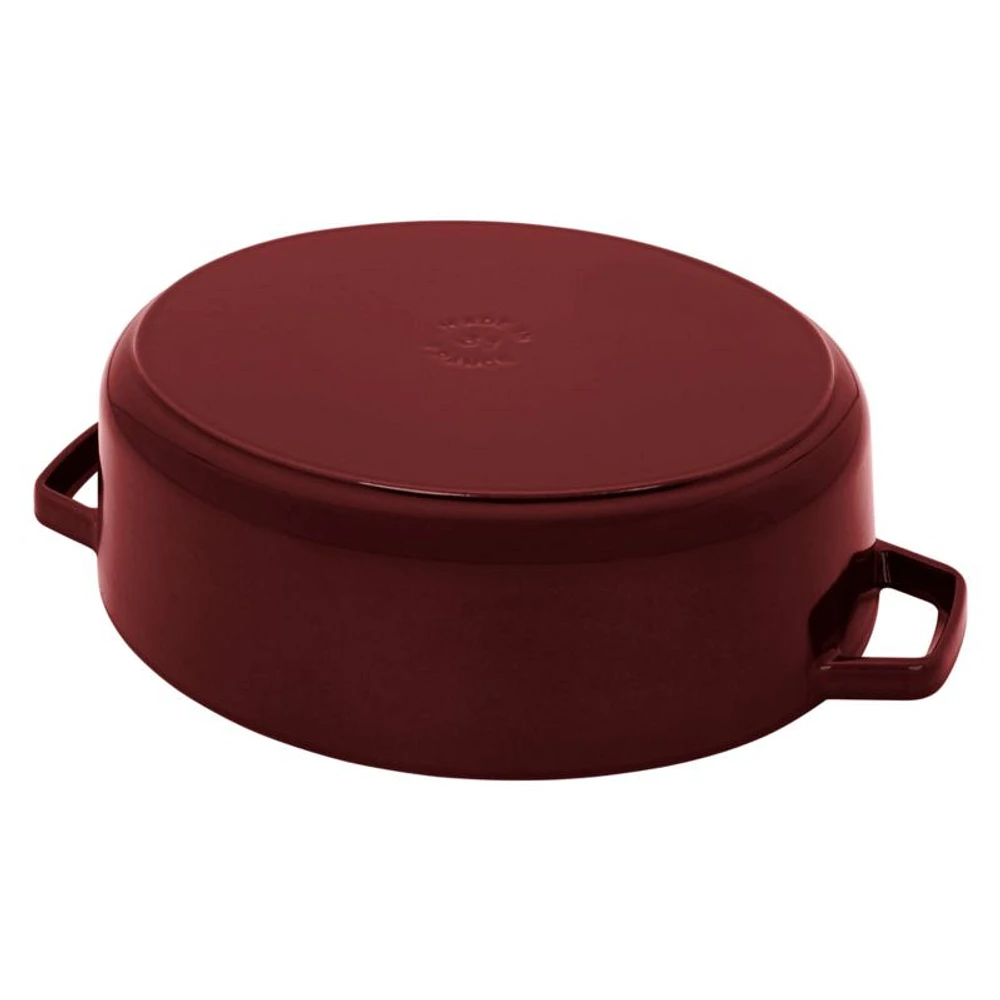 Staub 6.25-Qt. Grenadine Enameled Cast Iron Shallow Oval Dutch Oven
