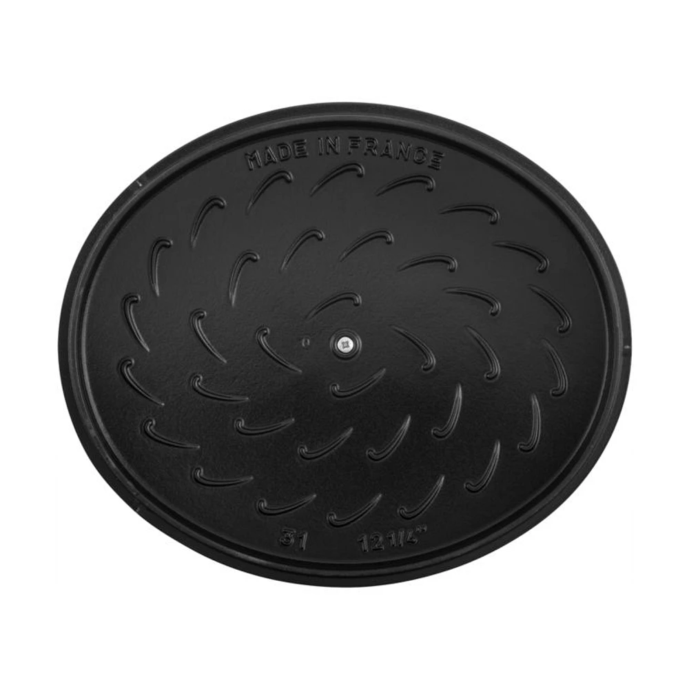 Staub 6.25-Qt. Matte Black Enameled Cast Iron Shallow Oval Dutch Oven