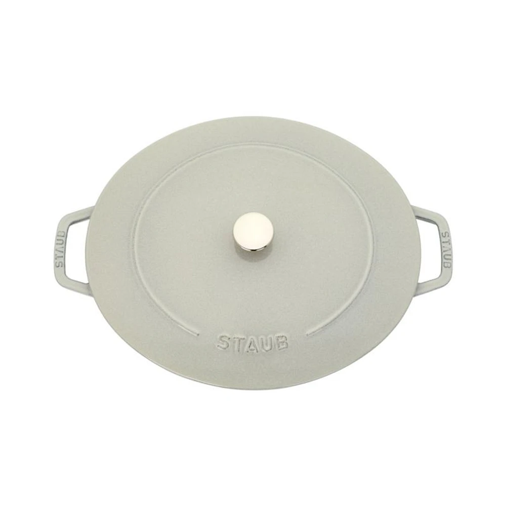 Staub 6.25-Qt. White Truffle Enameled Cast Iron Shallow Oval Dutch Oven