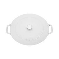 Staub 6.25-Qt. White Enameled Cast Iron Shallow Oval Dutch Oven