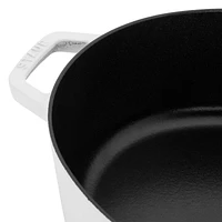Staub 6.25-Qt. White Enameled Cast Iron Shallow Oval Dutch Oven
