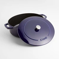 Staub 6.25-Qt Dark Blue Enameled Cast Iron Shallow Oval Dutch Oven