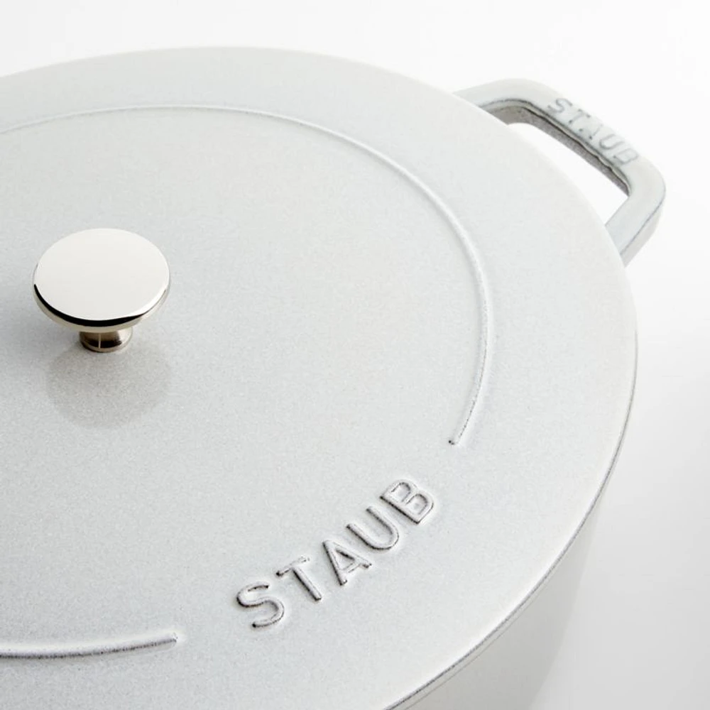 Staub 6.25-Qt. White Truffle Enameled Cast Iron Shallow Oval Dutch Oven