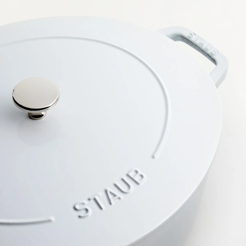 Staub 6.25-Qt. White Enameled Cast Iron Shallow Oval Dutch Oven