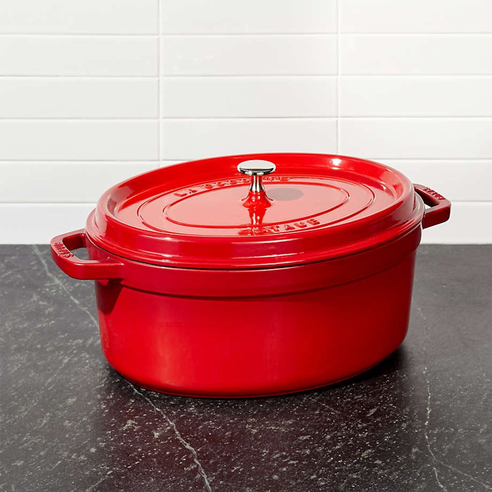 Crate&Barrel Staub ® 7-Qt Cherry Red Oval Cocotte