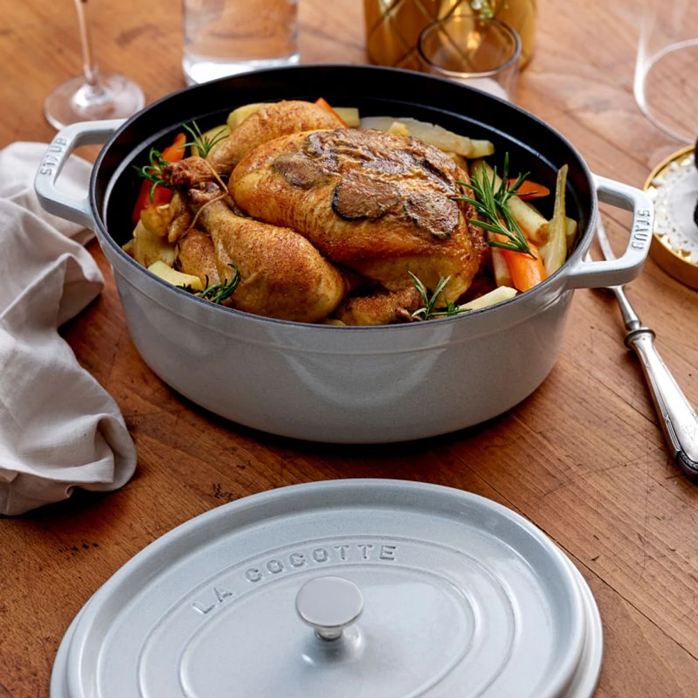 Staub ® 7-Qt. White Truffle Oval Cocotte