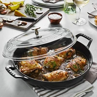 Staub ® 3.5-Qt Matte Black Braiser with Glass Lid