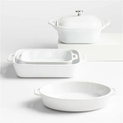 Staub Ceramics White 5-Piece Bakeware Set
