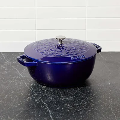 Staub Essential ® Dark Blue 3.75-Qt. Round French Oven with Lily Lid