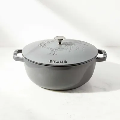 Staub Essential ® Graphite 3.75-Qt. Round French Oven with Rooster Lid