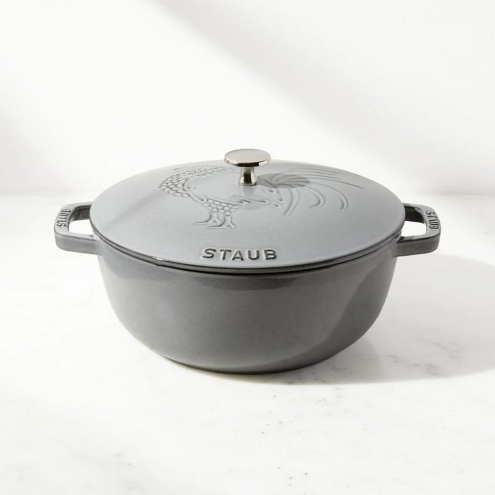 Staub Essential ® Graphite 3.75-Qt. Round French Oven with Rooster Lid