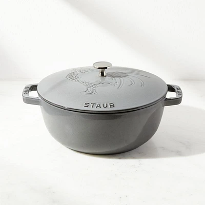 Staub Essential ® Graphite 3.75-Qt. Round French Oven with Rooster Lid